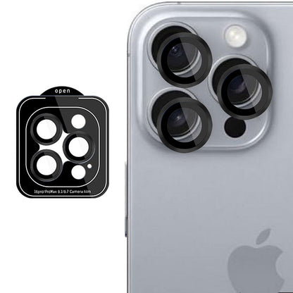 Bakre kameralinsebeskyttelse 3MK Protection Pro for Apple iPhone 16 Pro Max / 16 Pro, Herdet glass, Svart