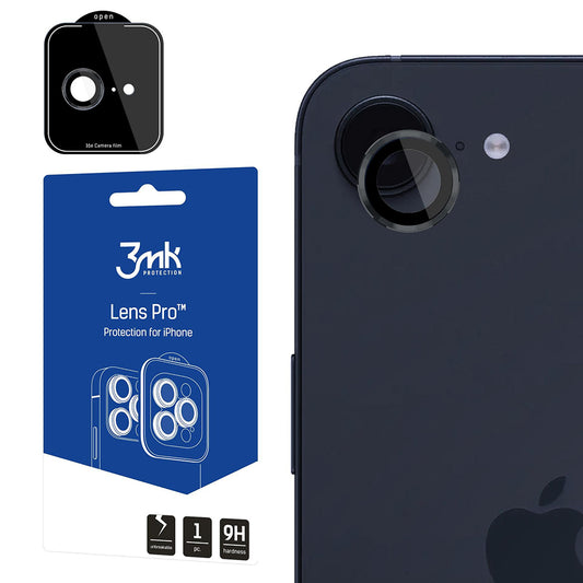 Bakre kameralinsebeskyttelse 3MK Protection Pro for Apple iPhone 17e / 16e, Herdet glass, Transparent