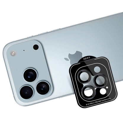Beskyttelsesfolie for bakre kamera 3MK Protection Pro for Apple iPhone 17 Pro Max / 17 Pro, Herdet glass, Svart