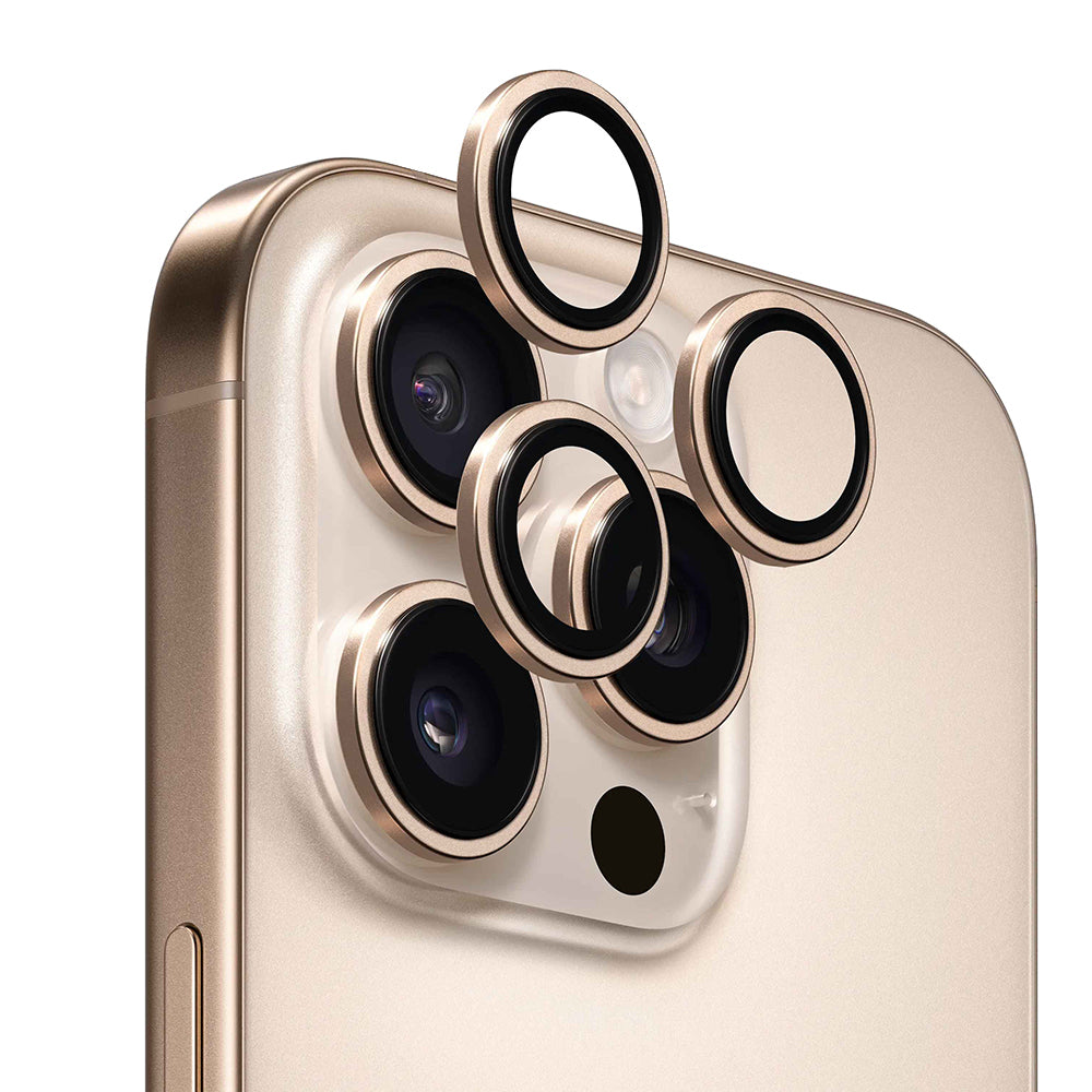 Beskyttelsesfilm for bakre kamera Anank AR for Apple iPhone 16 Pro Max / 16 Pro, Herdet glass, Gullfarget
