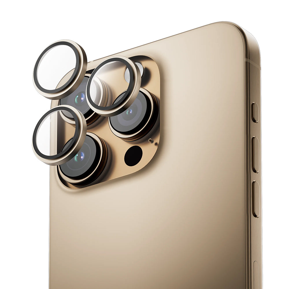 Beskyttelsesfilm for bakre kamera Anank AR for Apple iPhone 16 Pro Max / 16 Pro, Herdet glass, Gullfarget