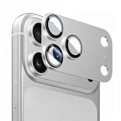 Blueo Integrated Metal beskyttelsesglass til bakkamera for Apple iPhone 17 Pro Max, herdet glass, sølvfarget