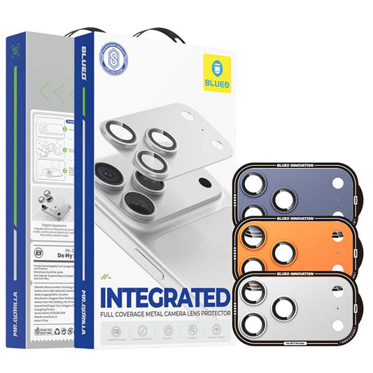 Blueo Integrated Metal beskyttelsesglass til bakkamera for Apple iPhone 17 Pro, herdet glass, oransje