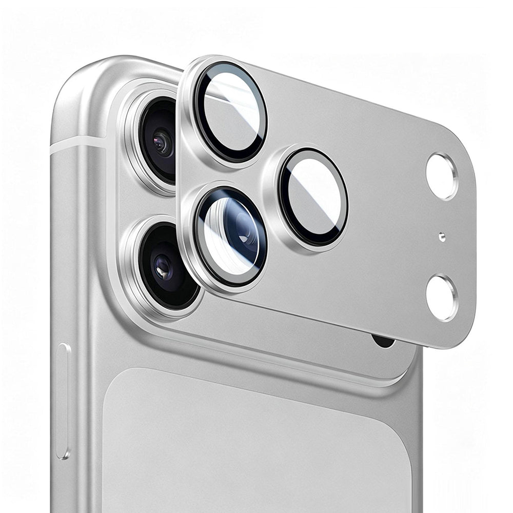 Blueo Integrated Metal beskyttelsesglass til bakkamera for Apple iPhone 18 Pro Max, herdet glass, sølvfarget