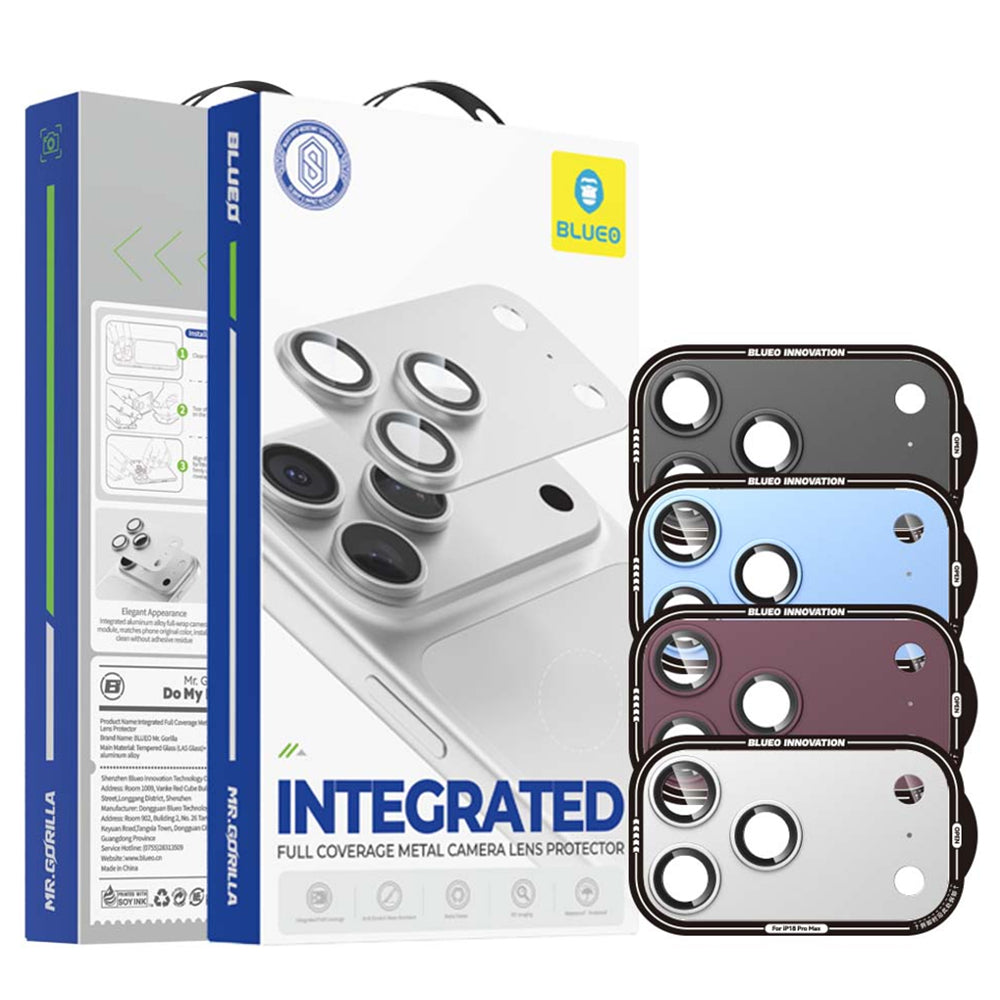 Blueo Integrated Metal beskyttelsesglass til bakkamera for Apple iPhone 18 Pro, herdet glass, burgunder
