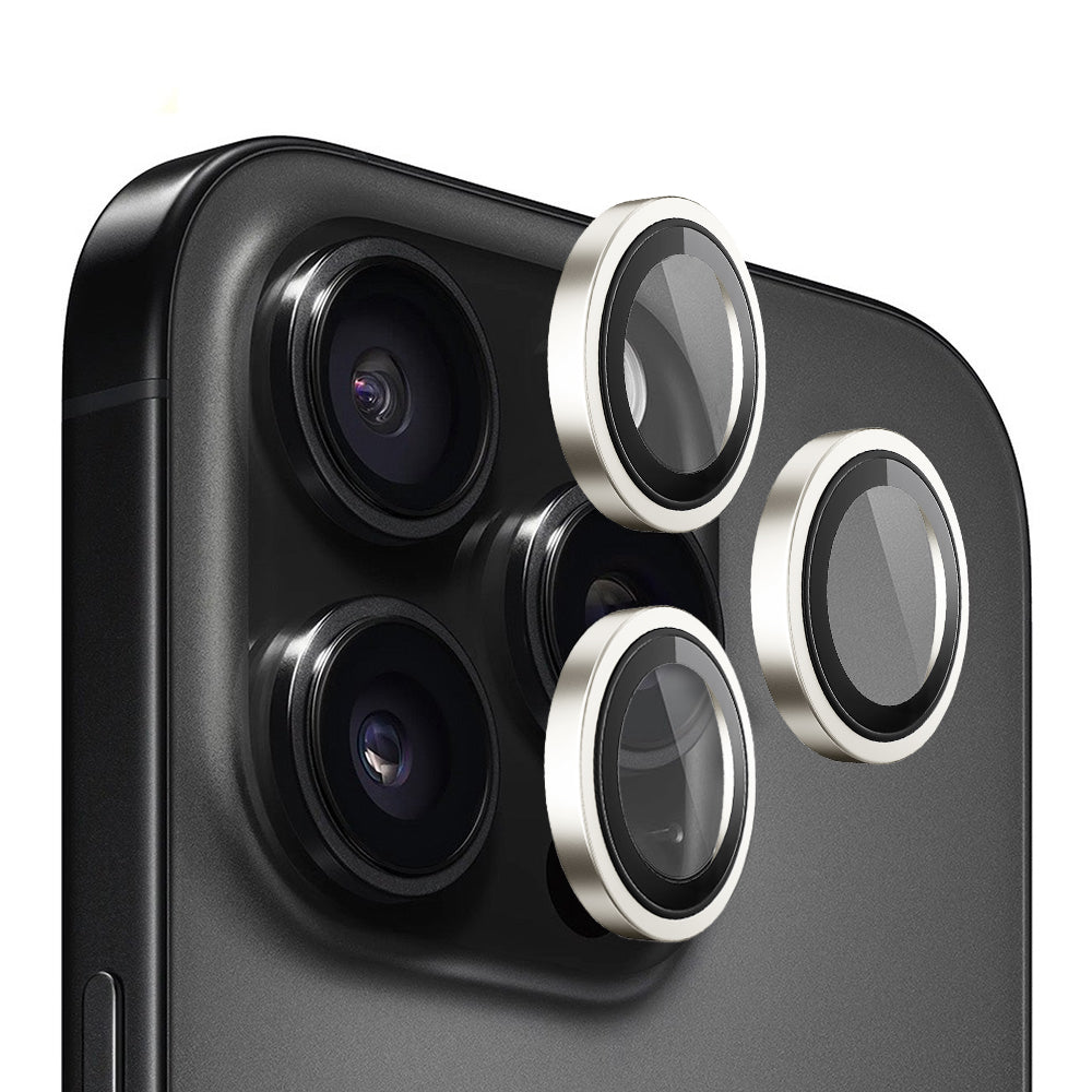 Blueo Metal Frame bakre kamerabeskyttelsesfilm for Apple iPhone 14 Pro Max / 14 Pro, herdet glass, gullfarget