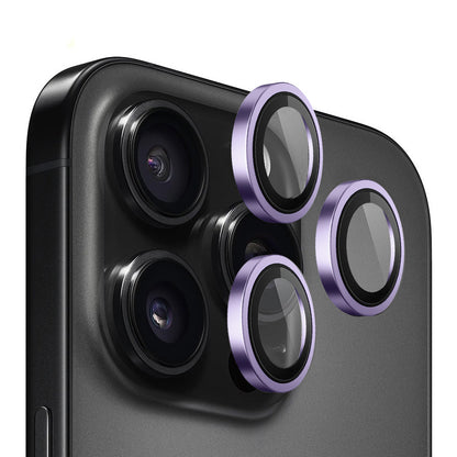 Blueo Metal Frame bakkamera beskyttelsesfilm for Apple iPhone 14 Pro Max / 14 Pro, herdet glass, lilla