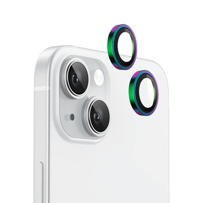 Beskyttelsesfilm for bakre kamera Blueo Metal Frame for Apple iPhone 15 Plus / 15, Herdet glass, Flerfarget