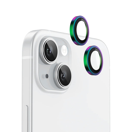 Beskyttelsesfilm for bakre kamera Blueo Metal Frame for Apple iPhone 15 Plus / 15, Herdet glass, Flerfarget
