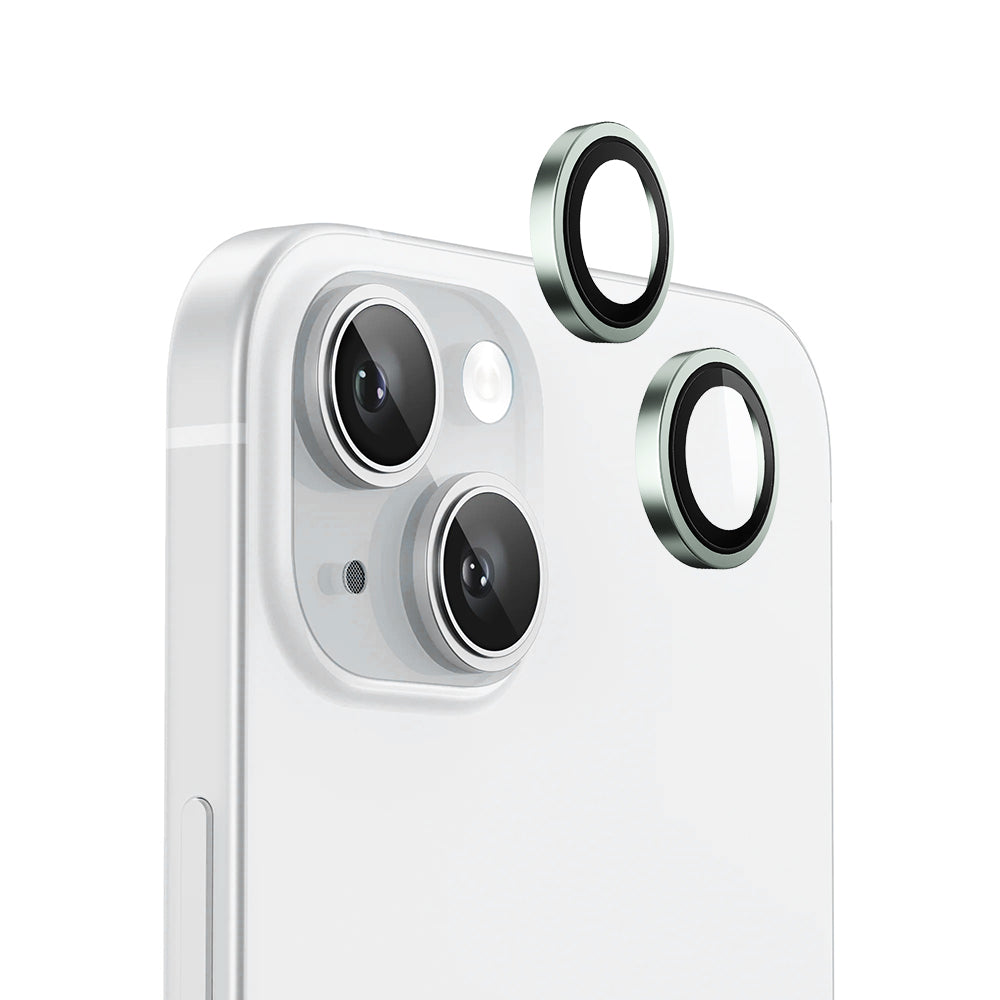 Beskyttelsesfilm for bakre kamera Blueo Metal Frame for Apple iPhone 15 Plus / 15, Herdet glass, Grønn