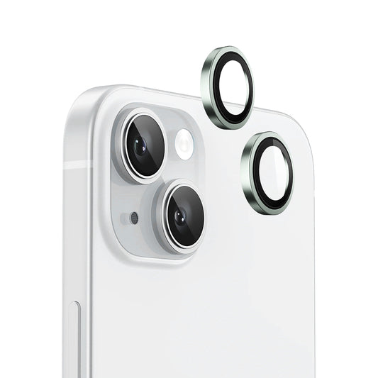 Beskyttelsesfilm for bakre kamera Blueo Metal Frame for Apple iPhone 15 Plus / 15, Herdet glass, Grønn