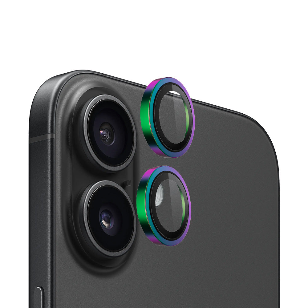 Beskyttelsesfilm for bakre kamera Blueo Metal Frame for Apple iPhone 16 Plus / 16, Herdet glass, Flerfarget