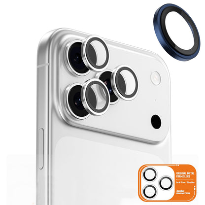 Beskyttelsesfolie for bakre kamera Blueo Metal Frame for Apple iPhone 17 Pro Max / 17 Pro, Herdet glass, Blå