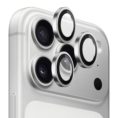 Blueo beskyttelsesglass til bakkamera med metallramme for Apple iPhone 18 Pro / 18 Pro Max, herdet glass, sølvfarget