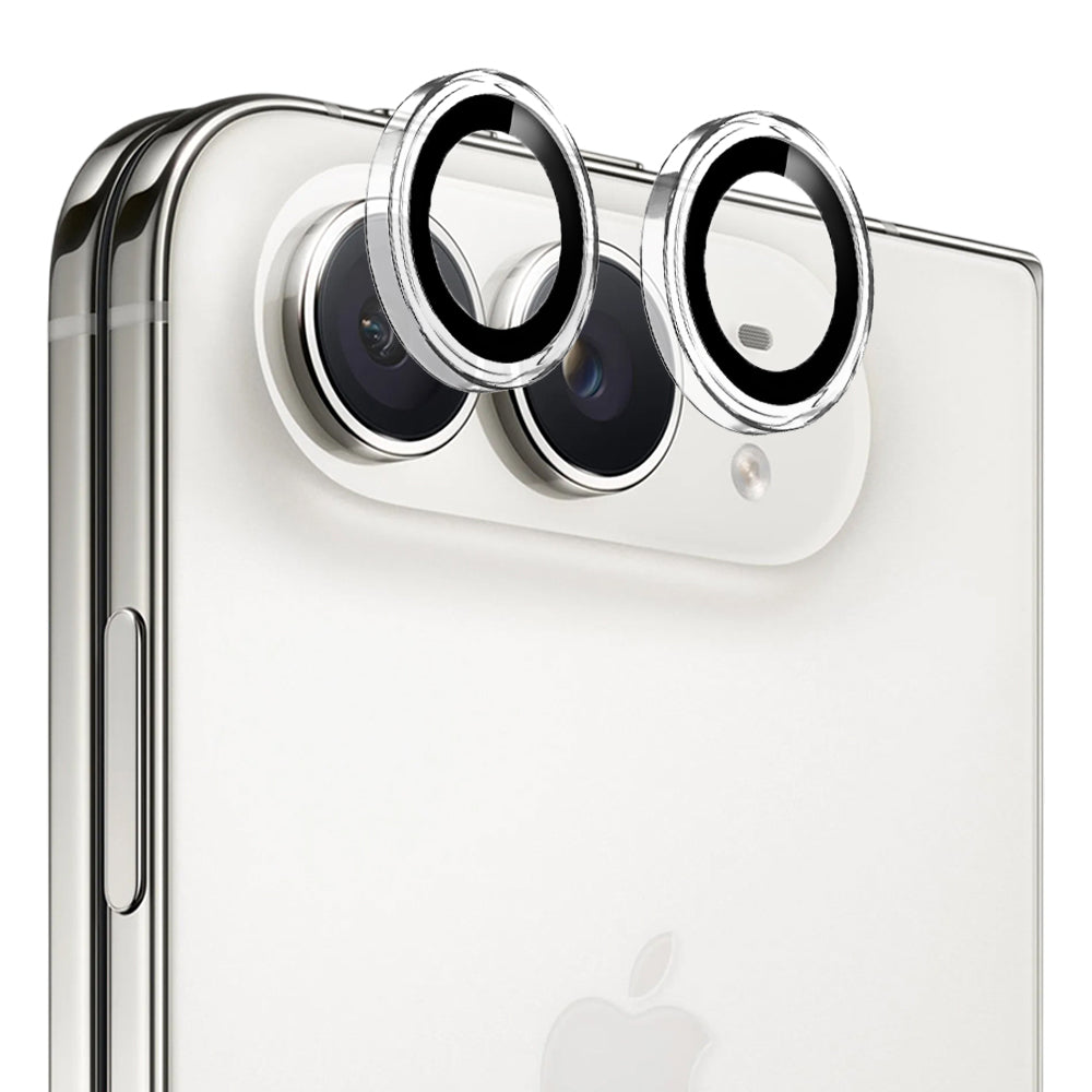Blueo beskyttelsesglass til bakre kamera med metallramme for Apple iPhone Duo, herdet glass, gjennomsiktig
