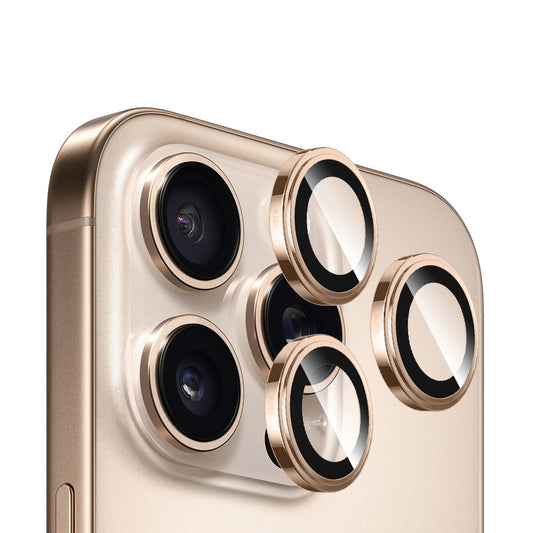 Blueo Sapphire Crystal bakkamera beskyttelsesfilm for Apple iPhone 14 Pro Max / 14 Pro, herdet glass, gullfarget
