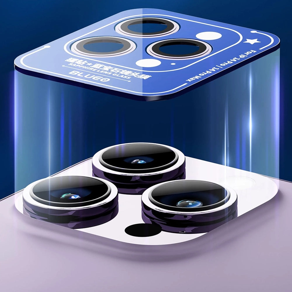 Blueo Sapphire Crystal bakre kamerabeskyttelse for Apple iPhone 14 Pro Max / 14 Pro, herdet glass, flerfarget