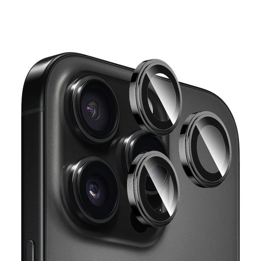 Blueo Sapphire Crystal bakkamera beskyttelsesfilm for Apple iPhone 16 Pro Max / 16 Pro, herdet glass, svart