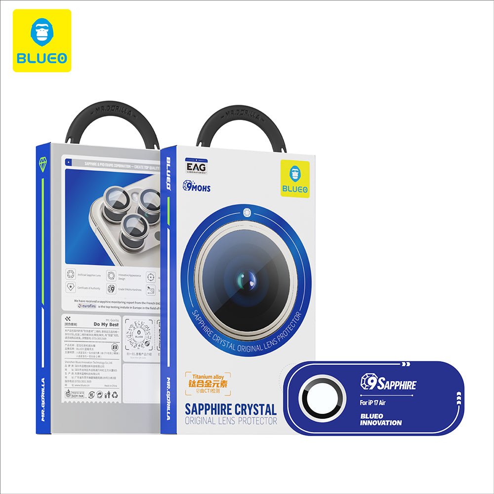 Beskyttelsesfilm for bakre kamera Blueo Sapphire Crystal for Apple iPhone 17 Air, Herdet glass, Sølv