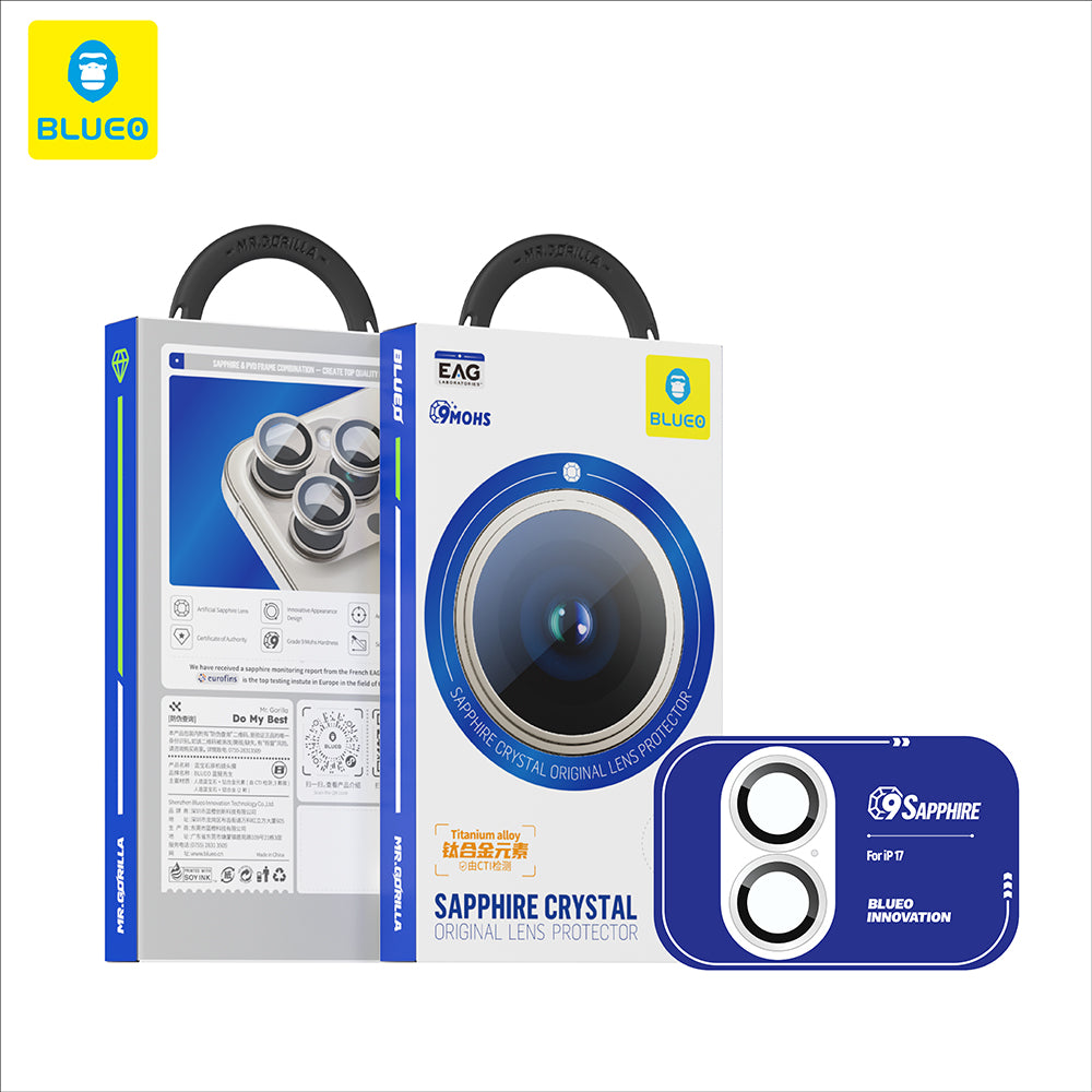 Beskyttelsesfilm for bakre kamera Blueo Sapphire Crystal for Apple iPhone 17, Herdet glass, Grønn