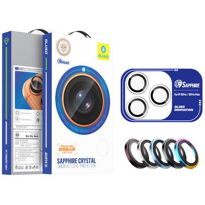 Blueo Sapphire Crystal beskyttelsesglass til bakkamera for Apple iPhone 18 Pro / 18 Pro Max, herdet glass, blått