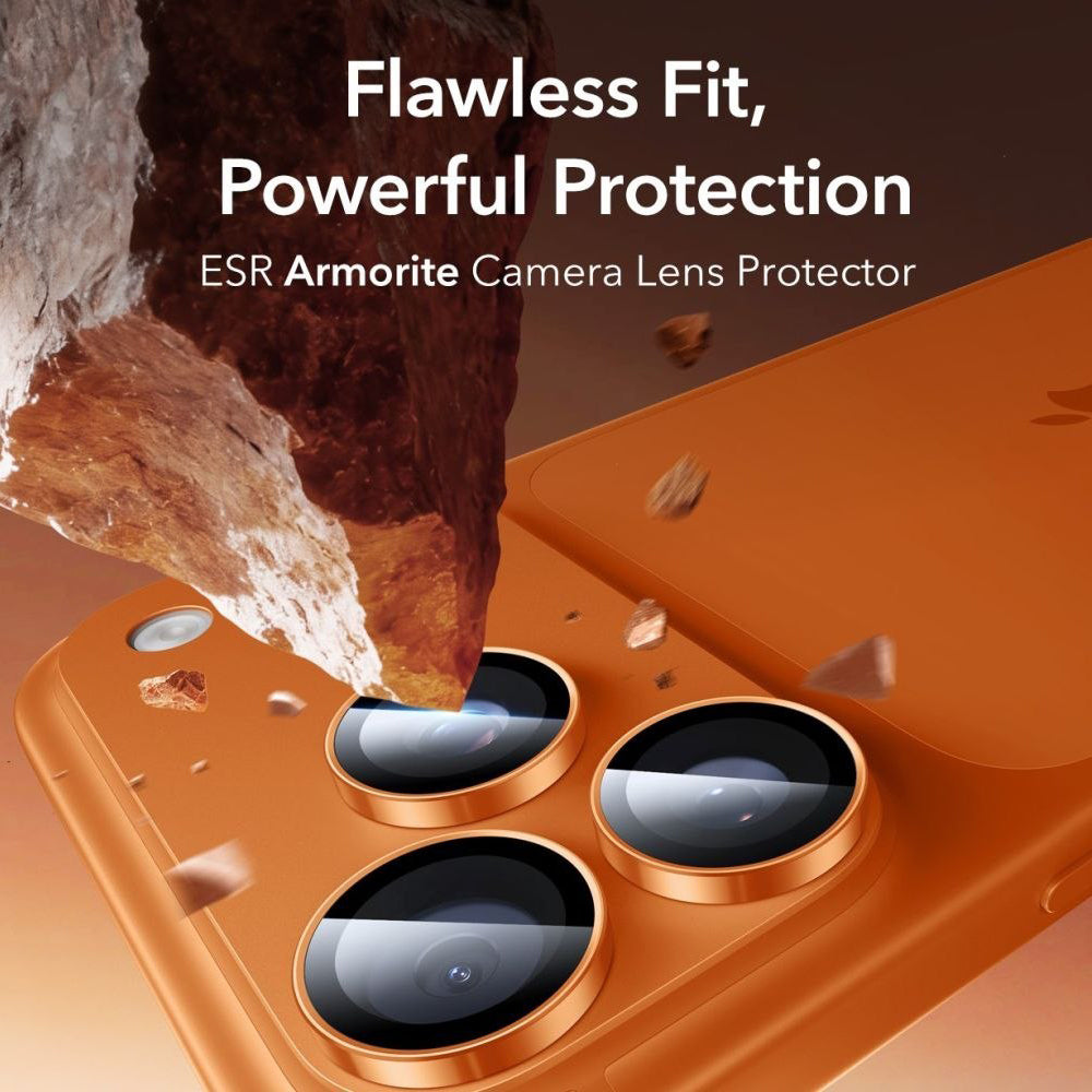 Bakre kamerabeskyttelsesfolie ESR Armorite for Apple iPhone 14 Pro, Herdet glass, Oransje