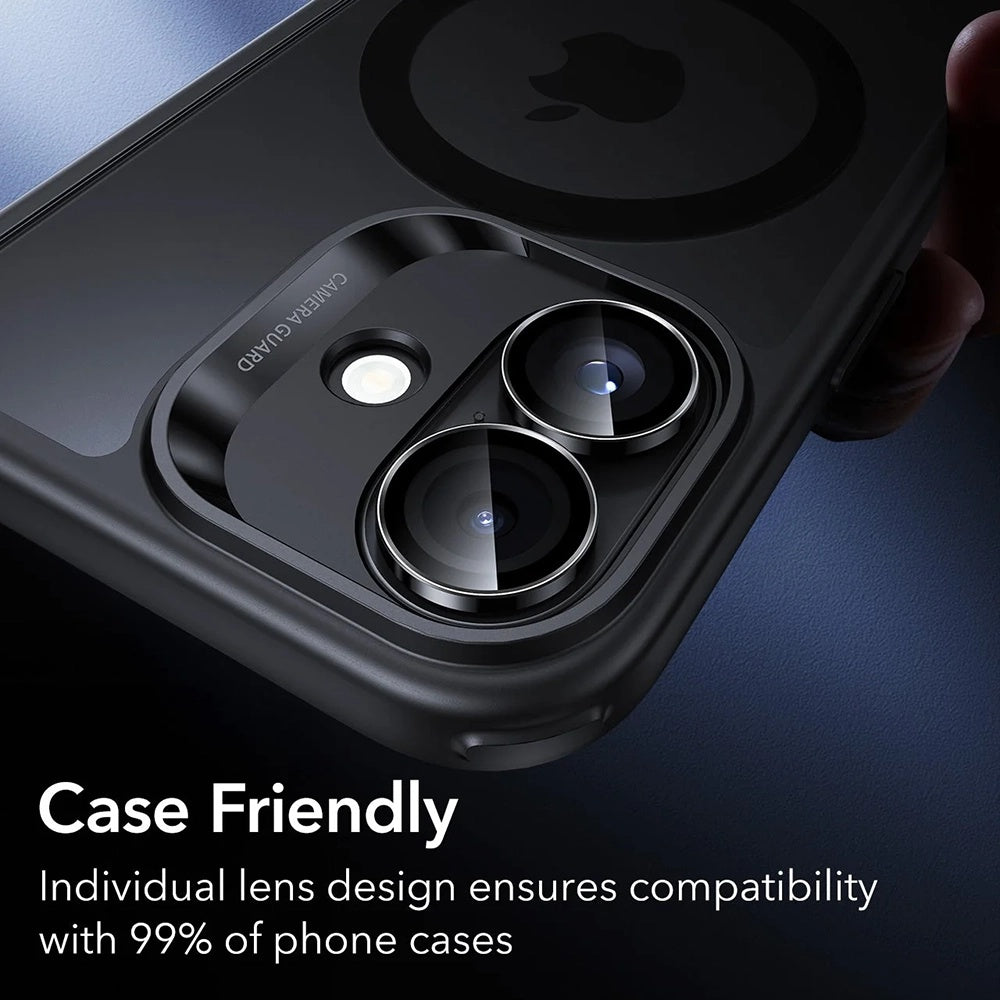 Bakre kamera beskyttelsesfilm ESR Armorite for Apple iPhone 17 / 16 Plus / 16, Herdet glass, Sett med 2 stykker, Svart