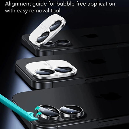 Bakre kamera beskyttelsesfilm ESR Armorite for Apple iPhone 17 / 16 Plus / 16, Herdet glass, Sett med 2 stykker, Svart