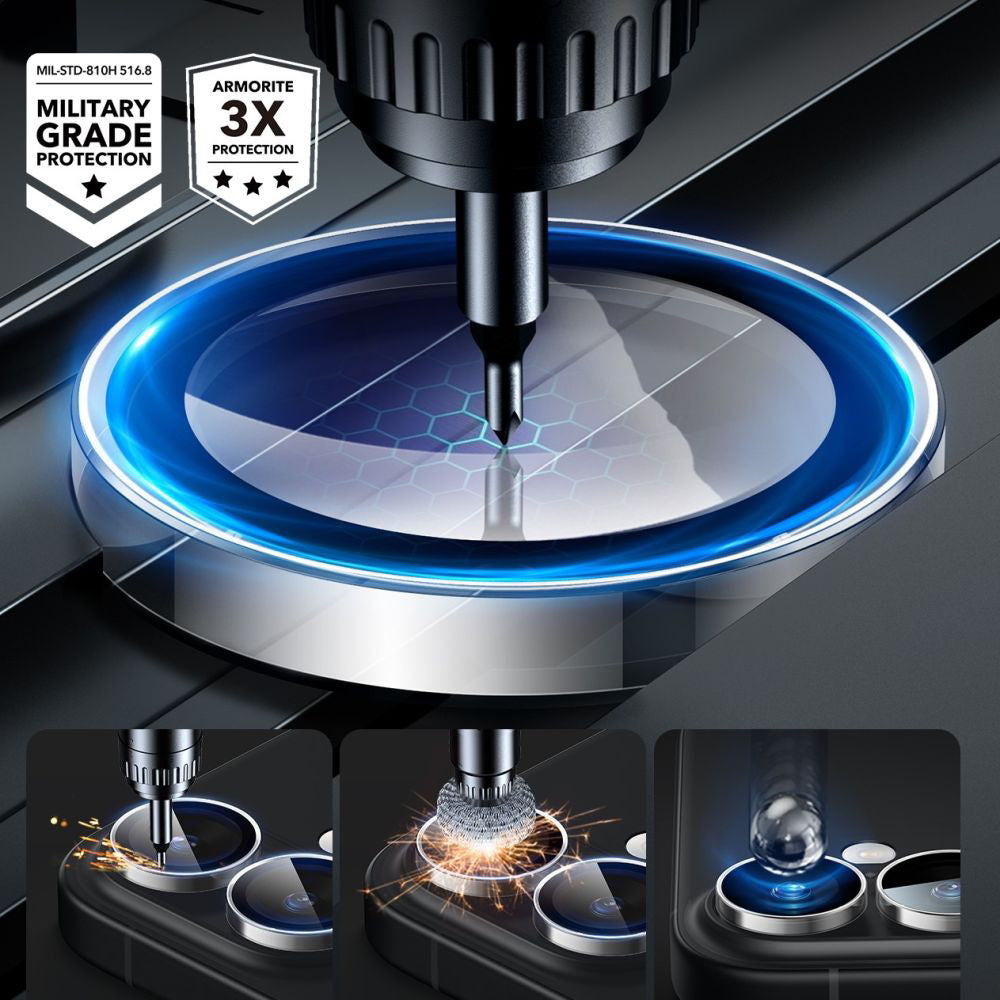 Bakre kamera beskyttelsesfilm ESR Armorite for Apple iPhone 17 / 16 Plus / 16, Herdet glass, Gjennomsiktig