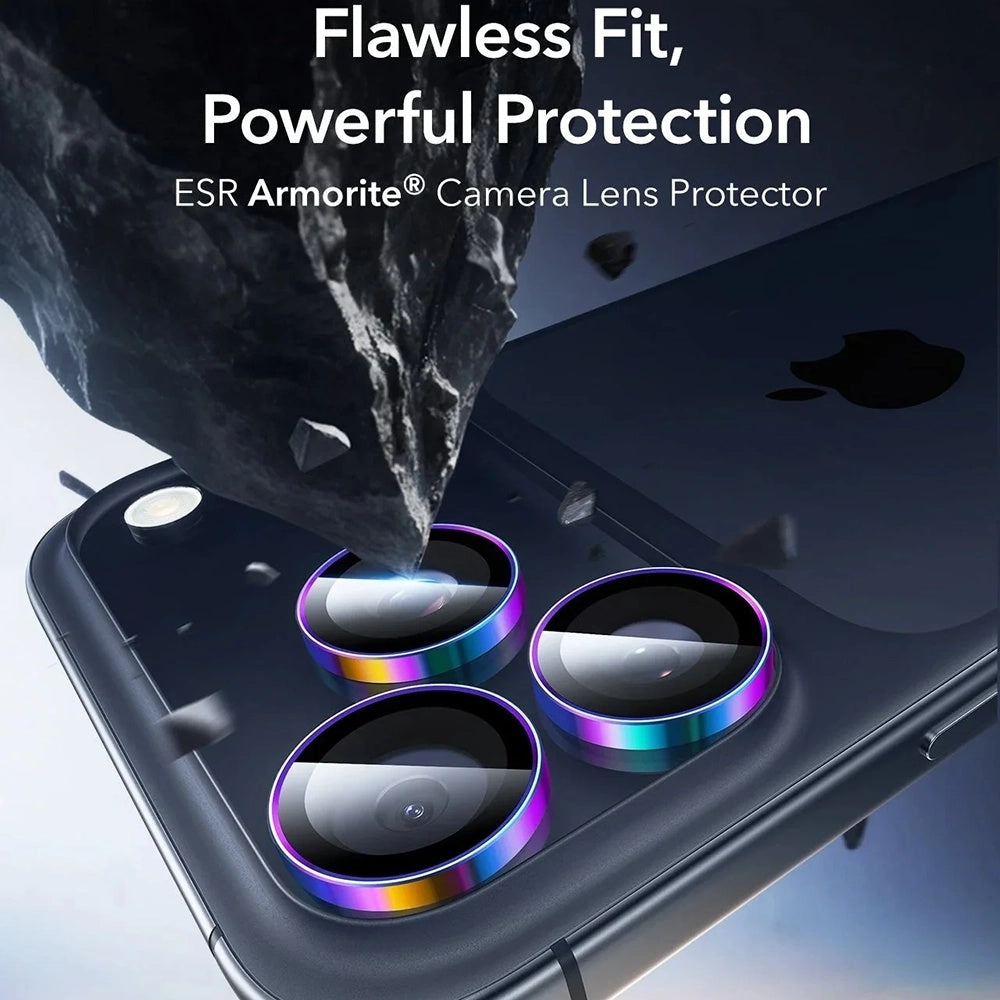Bakre kamera beskyttelsesfilm ESR Armorite for Apple iPhone 17 Pro Max / 17 Pro / 16 Pro Max / 16 Pro, Herdet glass, Flerfarget