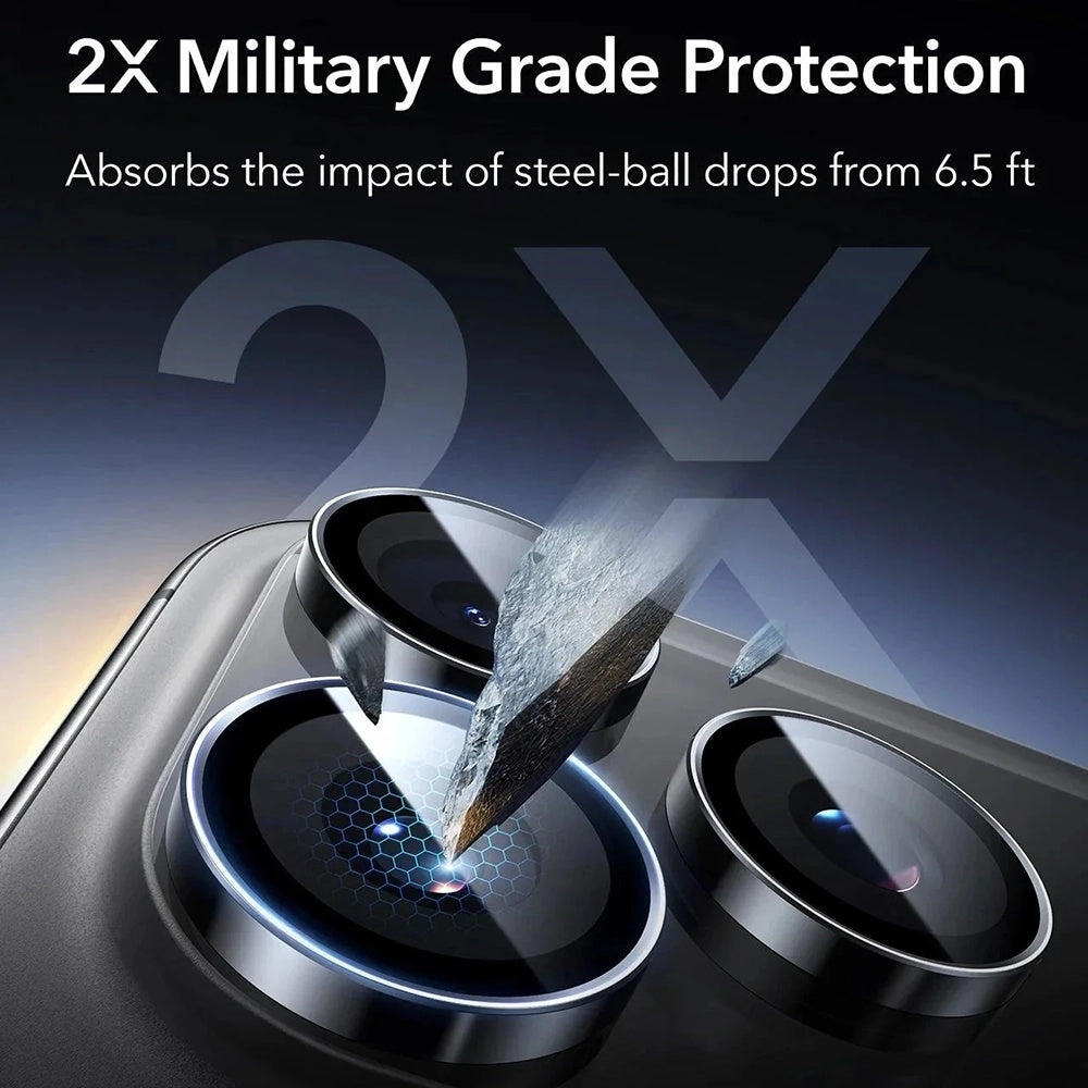 Bakre kamerabeskyttelsesfolie ESR Armorite for Apple iPhone 17 Pro Max, Herdet glass, Sett med 2 stykker, Svart