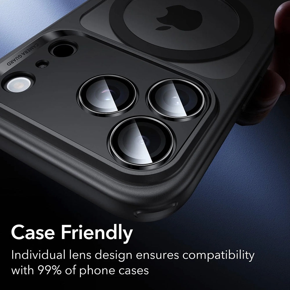 Bakre kamerabeskyttelsesfolie ESR Armorite for Apple iPhone 17 Pro Max, Herdet glass, Sett med 2 stykker, Svart