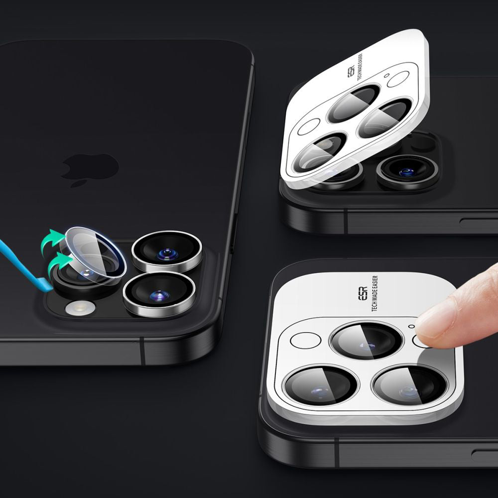 Bakre kamera beskyttelsesfilm ESR Armorite for Apple iPhone 17 Pro Max / 17 Pro / 16 Pro Max / 16 Pro, Herdet glass, Gjennomsiktig
