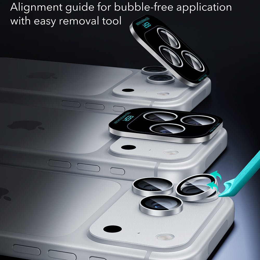 Beskyttelsesfilm for bakre kamera ESR Armorite for Apple iPhone 18 Pro / 18 Pro max, herdet glass, sølvfarget