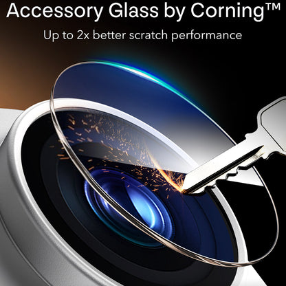 Bakre kameralinsebeskyttelse ESR Armorite Pro for Apple iPhone 18 Pro Max, Herdet glass, Sølv