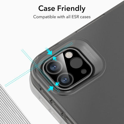 Bakre kamerabeskyttelsesfolie ESR for Apple iPad Pro 13 (2024) / Pro 11 (2022) / Pro 12.9 (2022), Herdet glass, Sett med 2 stykker, Svart