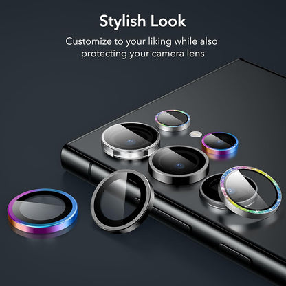 Bakre kamera beskyttelsesfilm ESR for Samsung Galaxy S24 Ultra S928, Herdet glass, Sett med 2 stykker, Svart