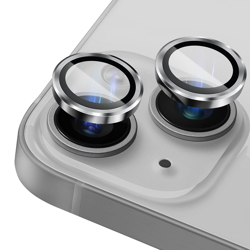 Bakre kameralinsebeskyttelse Lito S+ for Apple iPhone 14, Herdet glass, Sølv