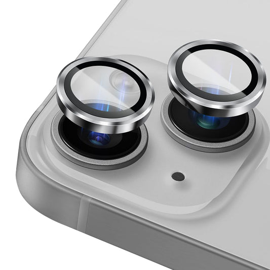 Bakre kameralinsebeskyttelse Lito S+ for Apple iPhone 14, Herdet glass, Sølv