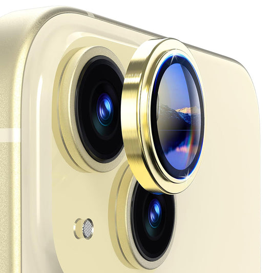Beskyttelsesfilm for bakre kamera Lito S+ for Apple iPhone 14, Herdet glass, Gul