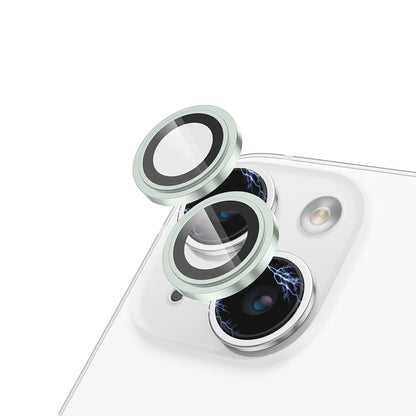 Bakre kameralinsebeskyttelse Lito S+ for Apple iPhone 15 Plus / 15, Herdet glass, Grønn