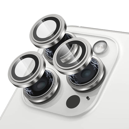 Bakre kameralinsebeskyttelse Lito S+ for Apple iPhone 15 Pro Max / 15 Pro, Herdet glass, Sølv