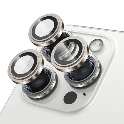 Bakre kameralinsebeskyttelse Lito S+ for Apple iPhone 15 Pro Max / 15 Pro, Herdet glass, Metallisk grå