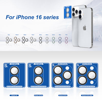 Bakre kamerabeskyttelsesfilm Lito S+ for Apple iPhone 16 Plus / 16, Herdet glass, svart