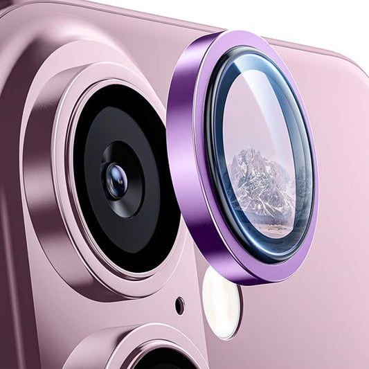 Bakre kameralinsebeskyttelse Lito S+ for Apple iPhone 16 Plus / 16, Herdet glass, Rosa