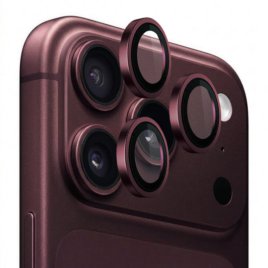 Bakre kameralinsebeskyttelse Lito Titanium AR for Apple iPhone 18 Pro / 18 Pro Max, Herdet glass, Burgunder