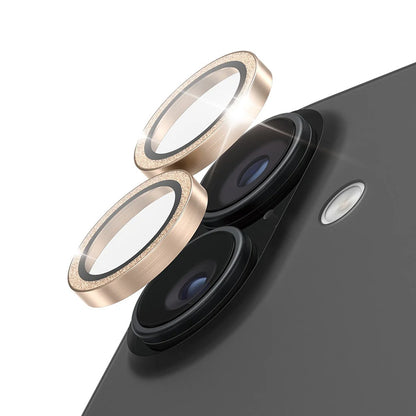 Bakre kamera beskyttelsesfilm PanzerGlass Hoops Glitter for Apple iPhone 17 / 16 Plus / 16, Herdet glass, Gull