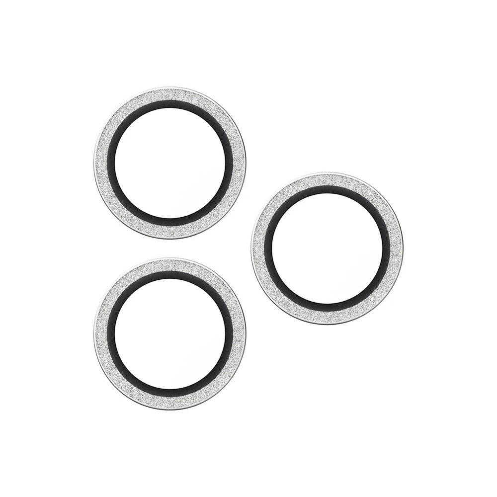 Bakre kamera beskyttelsesfilm PanzerGlass Hoops Glitter for Apple iPhone 17 Pro Max / 17 Pro / 16 Pro Max / 16 Pro, Herdet glass, Sølv