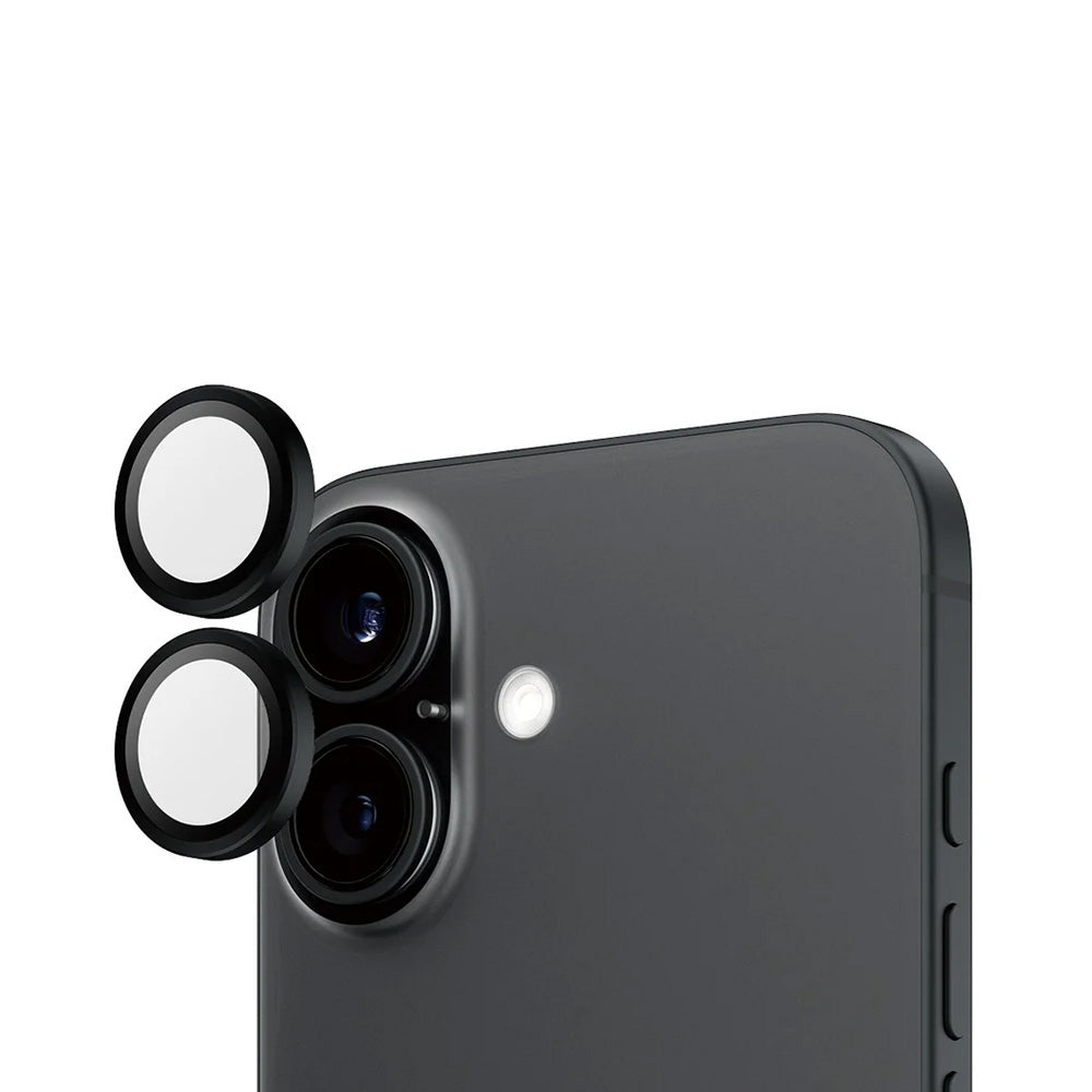Bakre kamera beskyttelsesfilm PanzerGlass Hoops for Apple iPhone 16 Plus / 16, Herdet glass, Svart