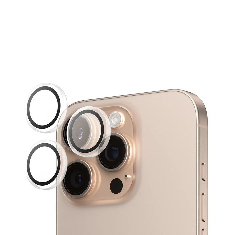Beskyttelsesfilm for bakre kamera PanzerGlass Hoops for Apple iPhone 16 Pro Max / 16 Pro, Herdet glass, Gjennomsiktig